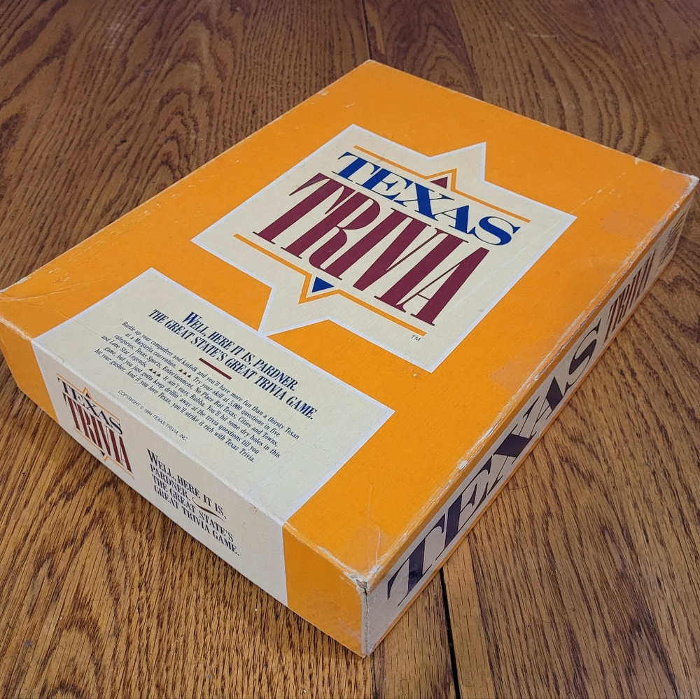 Vintage 1984 Texas Trivia Board Game Complete